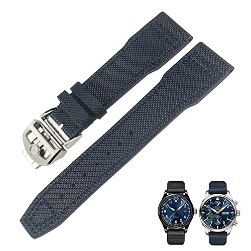 Bracelet montre nylon bleu 21mm idéal pour votre montre IWC Top Gun
