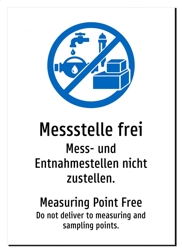 62545-DEEN-S-07 | Messstelle frei Schild/Aufkleber | Deutsch Englisch