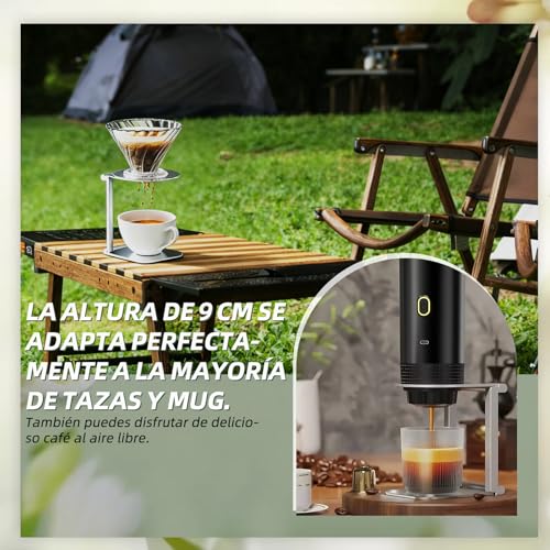 CeyKvo Kaffeestation faltbar, Tragbarer Ständer für Espressomaschine und Handfilter, Höhenverstellbarer Halter für Siebträger, AeroPress, Mokkakanne, Brüher, Platzsparend & Stabil