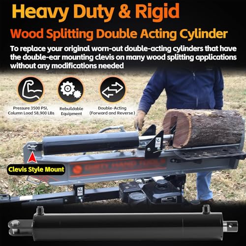 Image of 5 inchx24 inch Hydraulic Cylinders Log Splitter Cylinder, Universal Hydraulic Cylinder 5 inch Bore x 24 inch Stroke x 2 inch Rod, Heavy Duty Double Acting Cylinder (5x24)