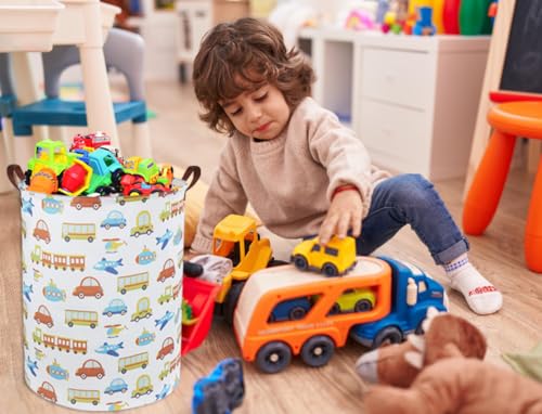 Image of Kids Laundry Basket Kids Hamper Car Toy Storage Bin for Boys Room Decor Nursery Hamper Gift Baskets for Bedroom Bathroom(Car)