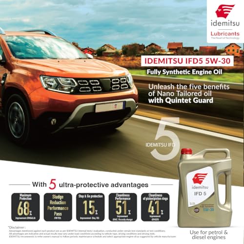 Image of Idemitsu IFD5 5W-30 SP /C2 Full Synthetic Engine Oil for Diesel & Petrol Cars, 3.5L