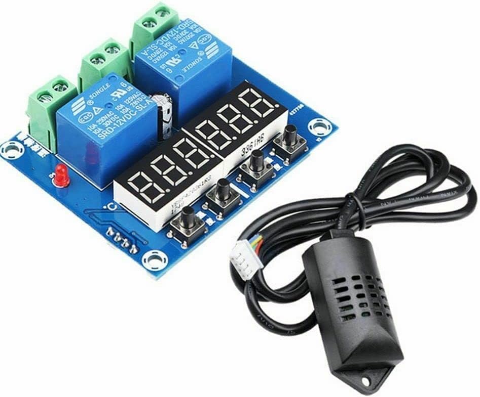 iduino xh-m452 led digital thermostat humidity control sensor high precision dual output dc12v 10a automatic constant temperature meter