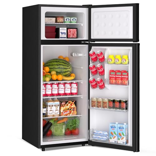 MilleLoom 7.5 Cu. Ft. Double Door Compact Refrigerator, Energy Efficient