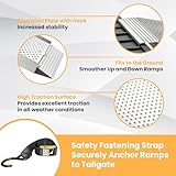 Foldable Loading Ramp, gardhom 228x30.5cm ATV Motorcycles Loading Ramp with 340KG/Pack Loading Capacity, Portable Folding Aluminum Ramps with Rubber Tipped Fingers for ATV UTV Trucks - Image 3