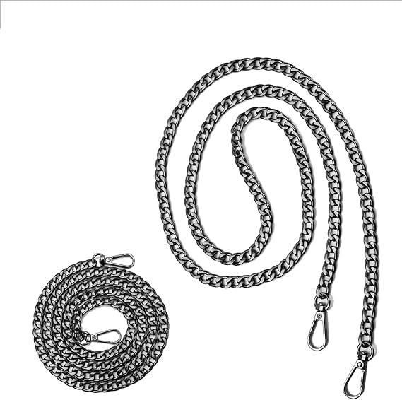 AKMI - Metal Bag Chain Black, 100 CM Purse Strap With Buckles, Replacement Strap for Women DIY Shoulder Crossbody Handbags-picture-10