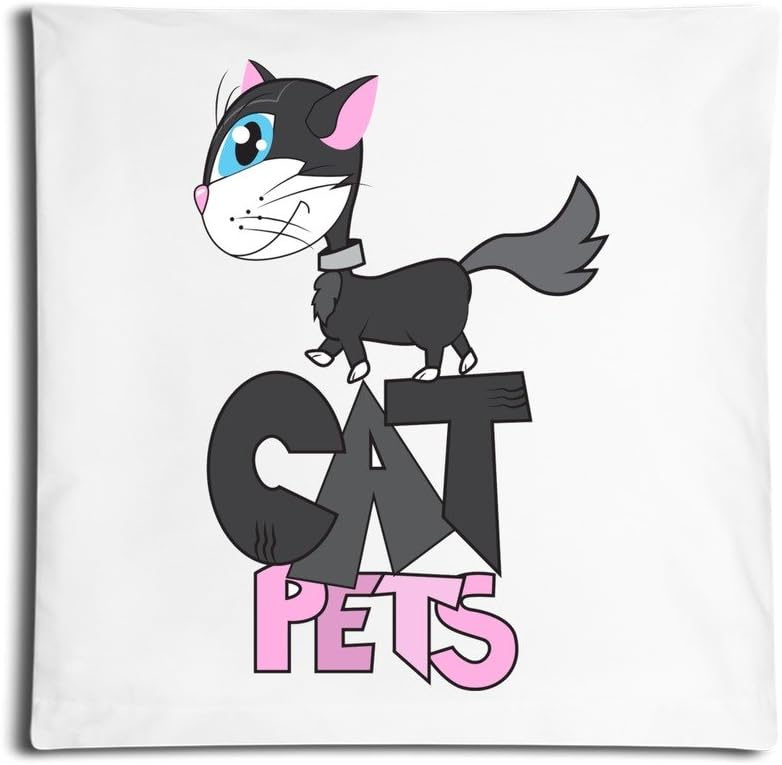IGOG Lively Cat Pets Square Personality Customization Throw Pillow Pillowcase With Invisible Zipper Closure (White 1818 Inch)