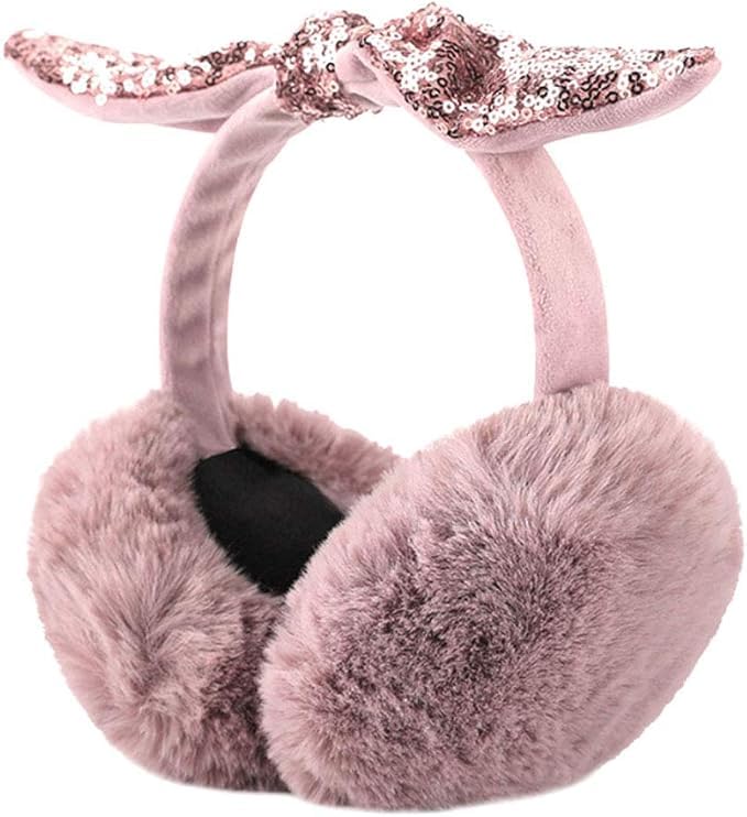 the dds store Women Girls Ear Muffs Warmers Faux Fur Foldable Cold Weather Warm Plush Ear Covers Cute Rabbit Outdoor Ear Flaps Wraps-picture-34