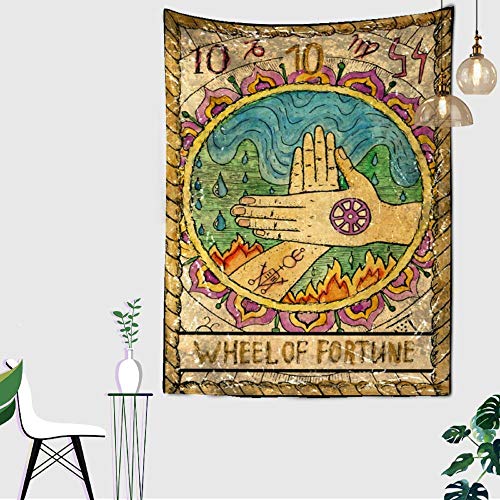 wymhzp Tapiz Decoracion Habitacion Tarot Mandala tarjeta patrón manta tapiz colgante de pared dormitorio ropa de cama cubierta sol Luna decoración de pared200x150cm Cover