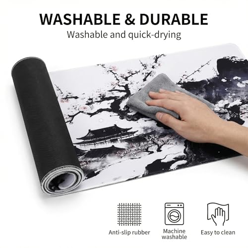 Grand tapis de souris de jeu fleur idéal pour setup informatique