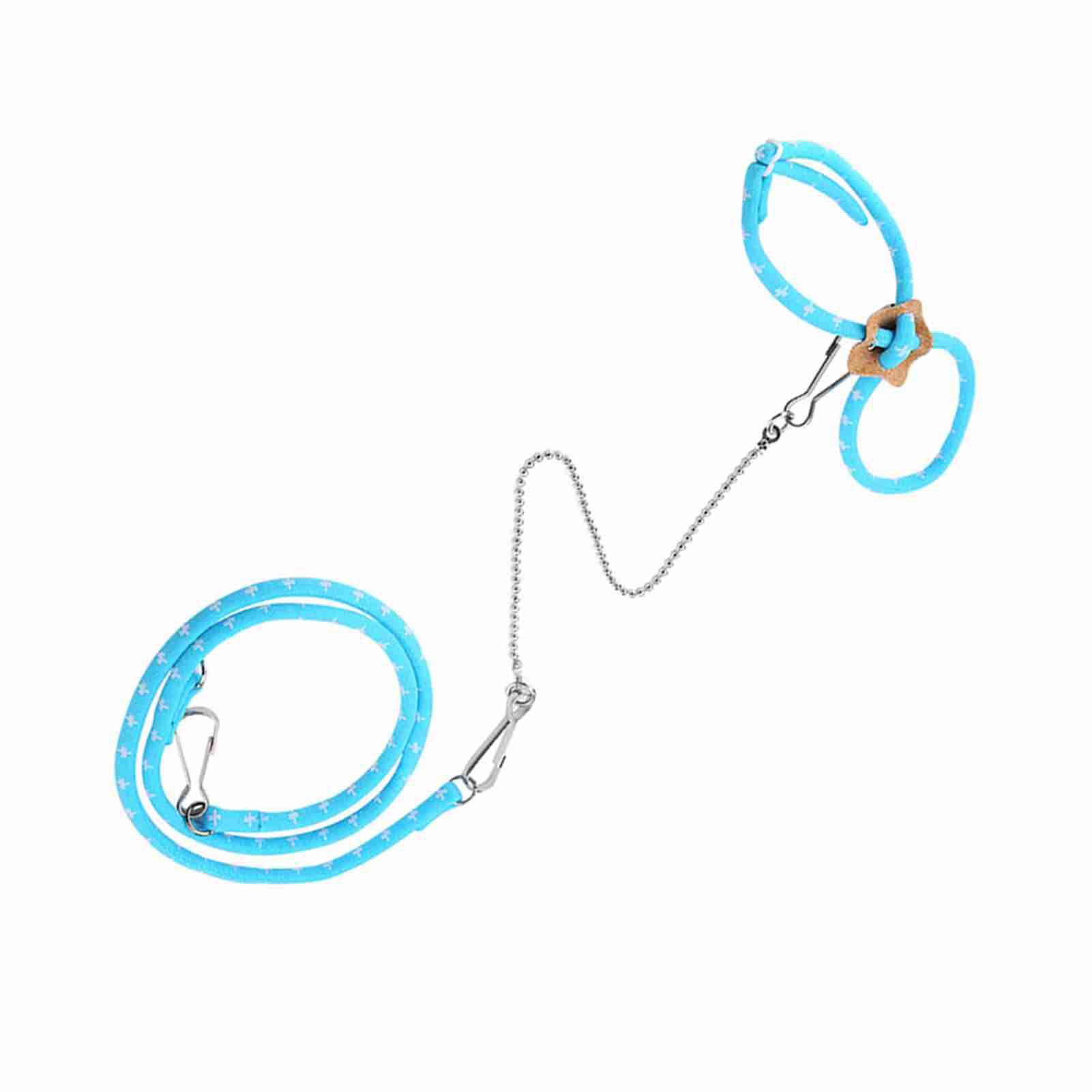 Hamster Harness, Harness,80cm/31.5in Small Animal Ing Leash Pet Adjustable Rat Training Harnesses Chin a Vest and Set Soft Rope for Outdoor Walking() Lead with (Blue)