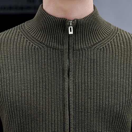 Men's Stand-up Collar Cardigan Slim Fit Knitted Sweater Cardigans Full Zip Up Knit Sweaters Cardigan4