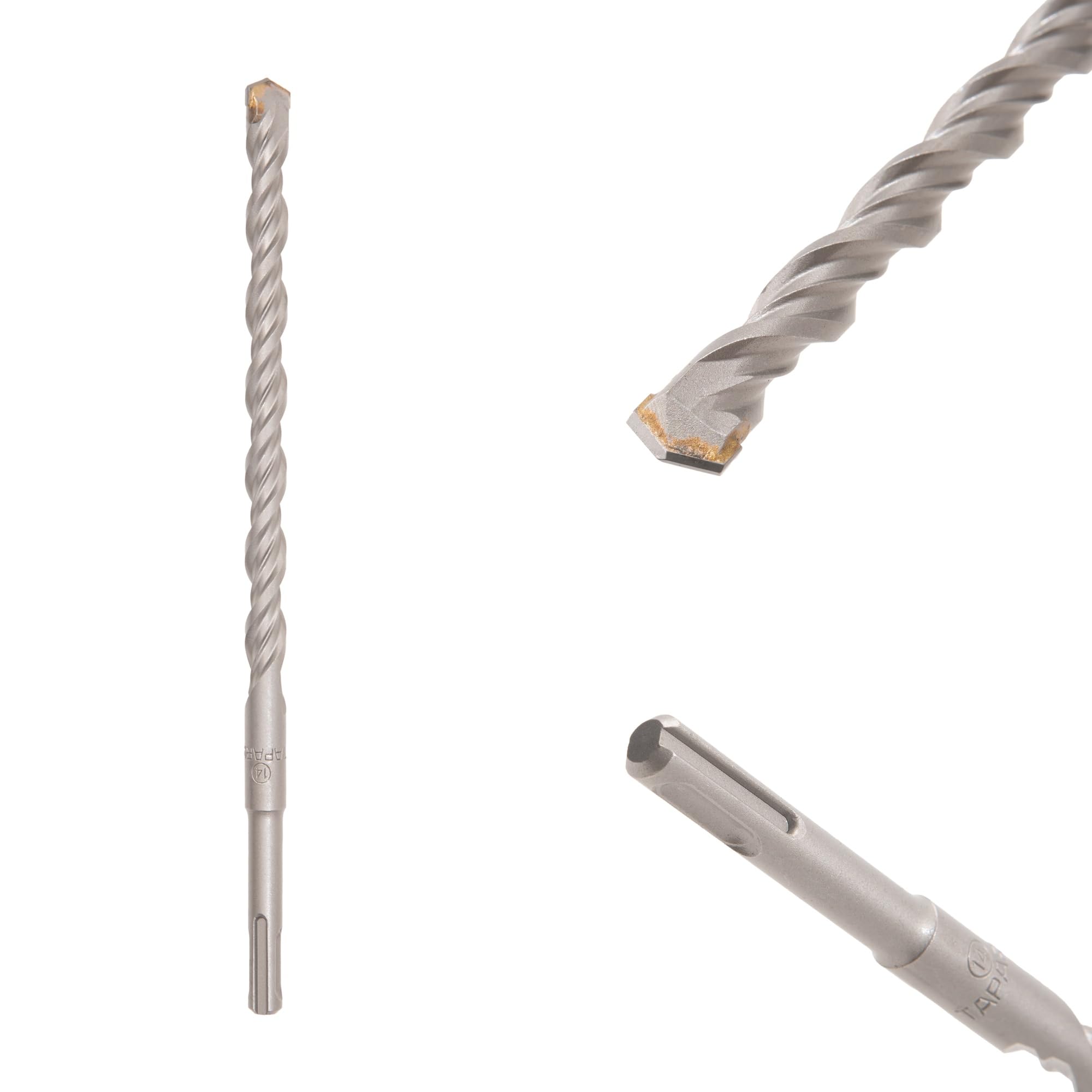 TAPARIA 14 mm Flat Tip SDS Plus Hammer Drill Bit for Concrete Drilling (HDF 14260, 14x200x260 mm)-Spiral Flute Type-Home, DIY, Professional Brick, Wall, Masonary-Drilling-image-22