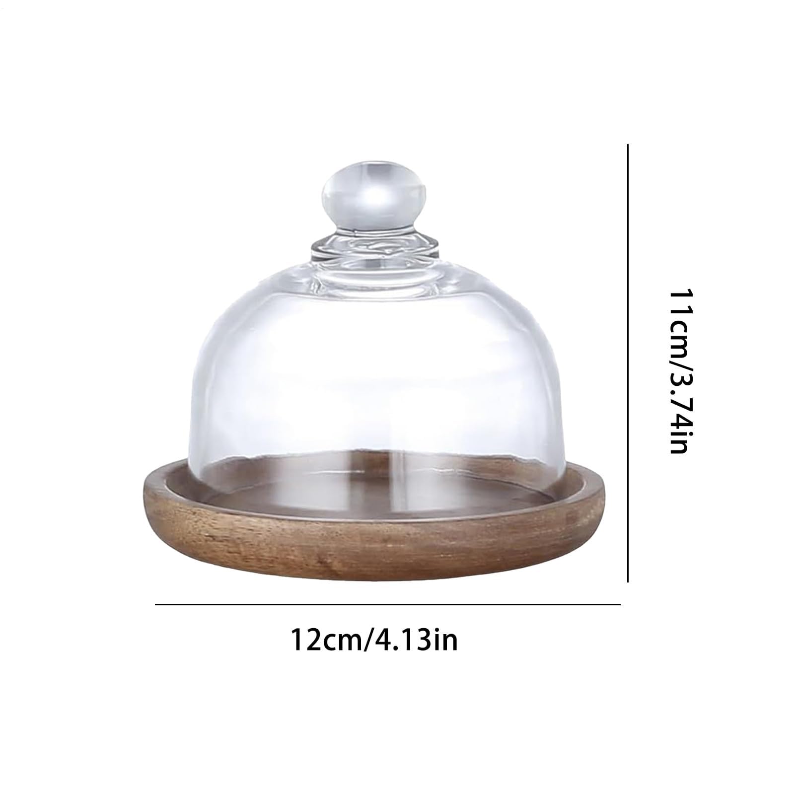 Soporte de Madera para Tartas – Pequeño Soporte para Tartas de Fiesta con cúpula – Bandeja para Servir en la Cocina, repostería, postres, Frutas y Aperitivos – Ideal para Decorar m