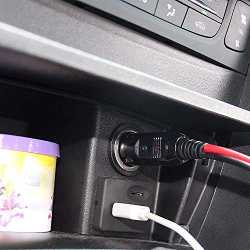SPARKING 25FT Cigarette Lighter Extension Cord 25FT - Male Plug to Female Socket 16AWG Heavy Duty Extension Cable with LED Lights Power for Tire Pump, Air Compressor (25FT)