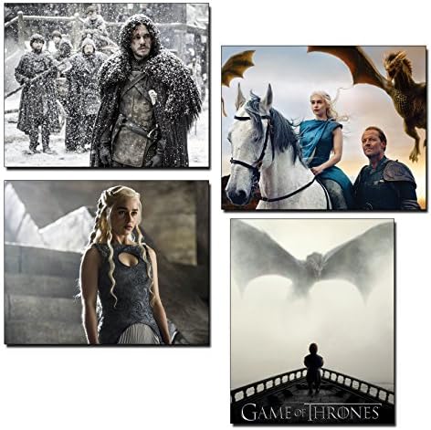 Game of Thrones Prints/Photos (4 Pack) Featuring Daenerys, Tyrion and John Snow