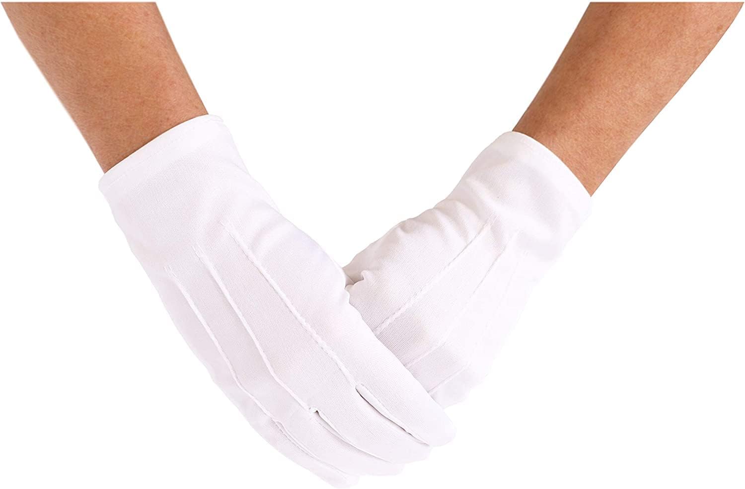 Ilovefancydress Childs White Gloves Fancy Dress With 3 Sewn in Lines Costume Ideal for Magicians Santa Accessory Kids