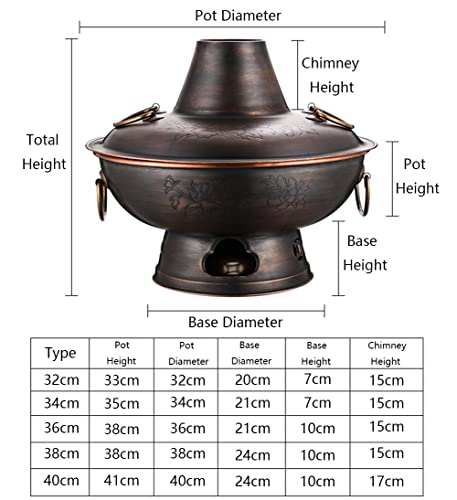 Olla caliente de cobre tradicional china de 38 cm miniatura 7