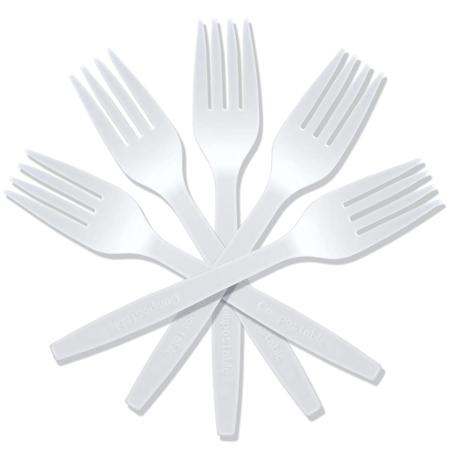 100 Count Plastic Forks Heavy Duty, 6.5'' Plastic Forks Disposable, Plastic Cutlery, Premium Disposable Forks for Party Family Camping Supply