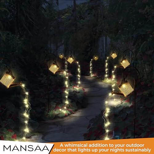 Image of MANSAA M72 Solar Watering Can LED Lights Solar-Powered Elegance | Waterproof & Durable | Garden /Balcony /Business Decor | Perfect for Parties & Holidays | Ideal for Pathways & Walkways | Made in India