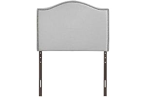 Modway Curl Linen Fabric Upholstered Twin Headboard for College Dorm - Sky Gray