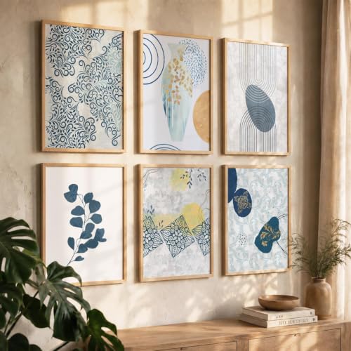 Image of kotart - Aesthetic Decorative Wall Decor Paintings with Frame for Home Decoration - Painting for Living Room Bedroom Office (13x17 inch, I) Pack of 6
