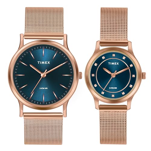 TIMEX Analog Watch for Pair with Round Dial & Water Resistant Cou...
