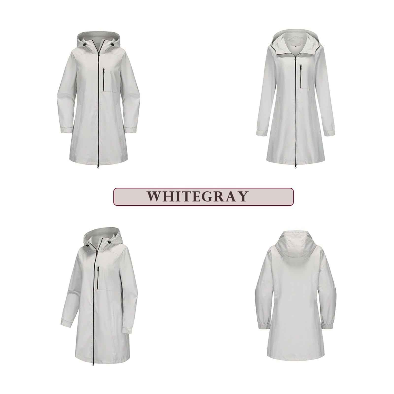Giacca impermeabile da donna con cappuccio - Giacca sportiva da donna con tasca Cappotto leggero Giacche comode Trench per alpinismo Cappotti Antivento Giacca alla moda Felpa con zip Trench