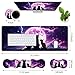 4 in 1 Ergonomic Memory Foam Mouse Pad Wrist Rest Set, Large XXL Gaming Desk Pad + Keyboard Wrist Rest + Mouse Wrist Cushion + Coaster for Home Office Study Gaming, Cats Under The Moon