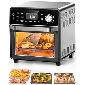 Nuwave Smart Air Fryer Oven with POWERPORT™ Plug-In Grill for Dual-Zone Efficient Cook, 100 in 1 Advanced Convection Toaster Oven Countertop w/Insulated 2-Glass Door, 550°F Preheat, Stainless Steel
