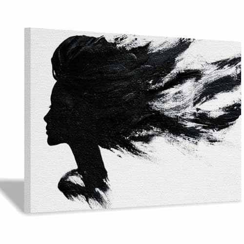 Silhouette de la femme noire affiche HOQIU art mural poétique