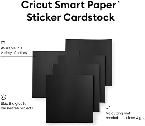 Miniatura 2 de Cricut Smart Paper - Cartulina adhesiva  10 hojas  13.0in x 13.0in  Negro