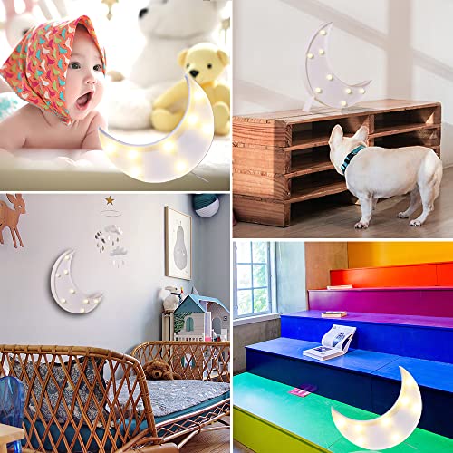 Vicila Led Moon Shaped Marquee Signs, Light Up Moon Night Lights Battery Operated Crescent Moon Lamp For Bedroom, Christmas, Birthday Party Decor-Moon(White) #TOP3