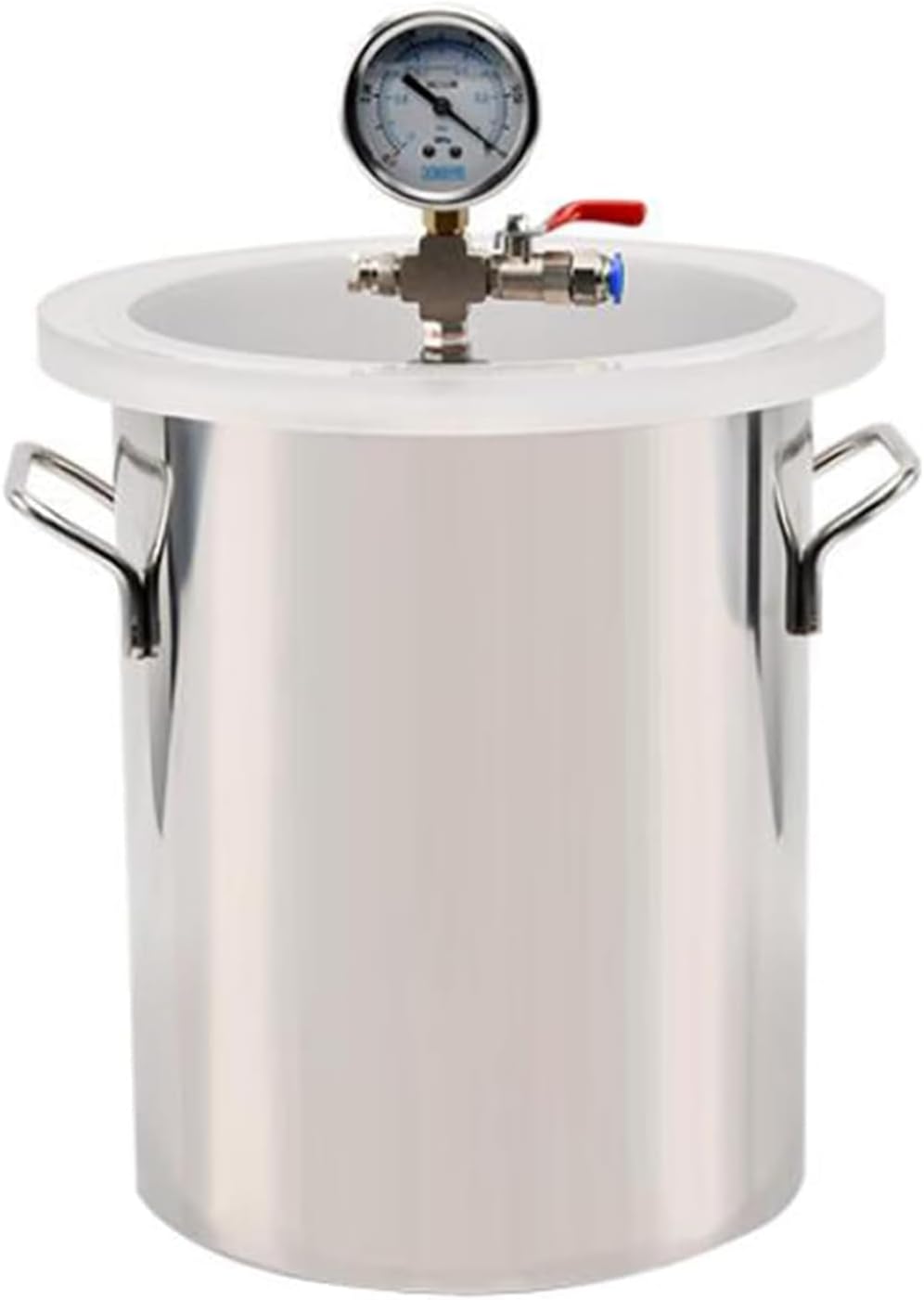 COYEUX 6L/10L/15L Vacuum Chamber, Stainless Steel Degassing Chamber, with Acrylic Visible Lid, Negative Pressure Gauge and Valve Switch, for Gas Extraction and Protect Food