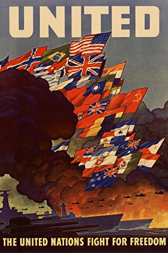 The United Nations Fight For Freedom Poster WPA Cold War Posters Propaganda Cool Wall Art Print Poster 24x36