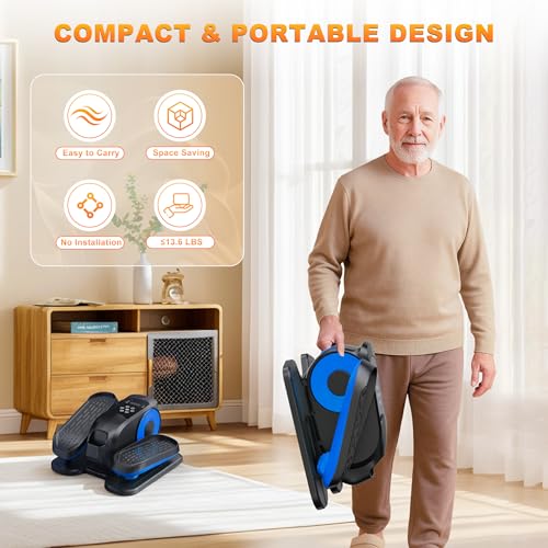 Image of Mini Under Desk Elliptical Low Impact Electric Leg Exerciser As Seen on TV While Sitting for Seniors with Non-Slip Mat Quiet & Portable for Home and Office