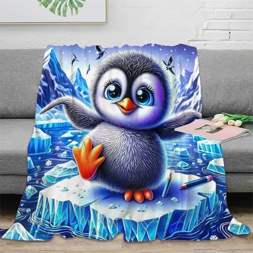 Couverture pingouin microfibre chaude contre les nuits fraîches