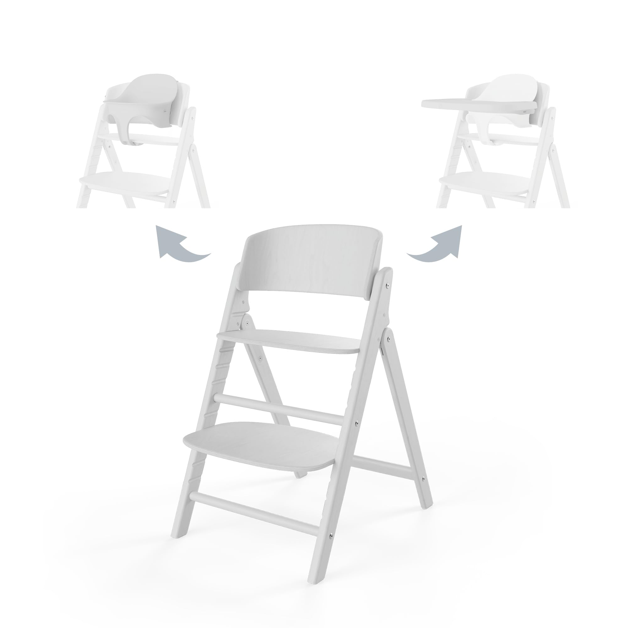 CYBEX Set di seggioloni 3in1 Gold CLICK & FOLD, Può essere utilizzato dalla nascita attraverso il nido sdraietta d'oro separato, Incl. set per bambini e vassoio, legno di faggio/plastica, Tutto bianco