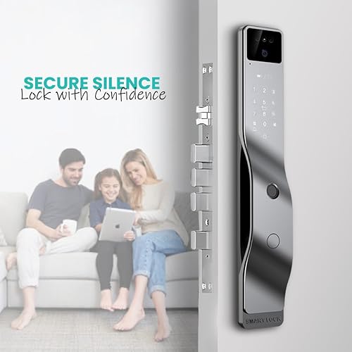 Miniatura 9 de Cerradura de puerta inteligente con reconocimiento facial 3D, vena de palma y huella dactilar, entrada sin llave con código, tarjeta IC y llave