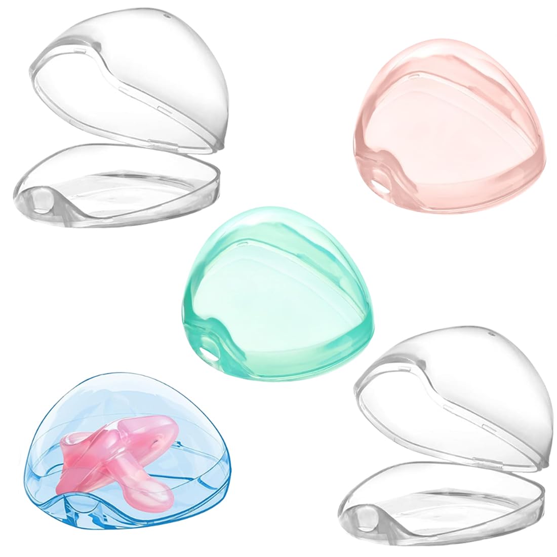 Boîte à Tétine Transparente Imperméable 5 Pièces Portable Rangement Bébé