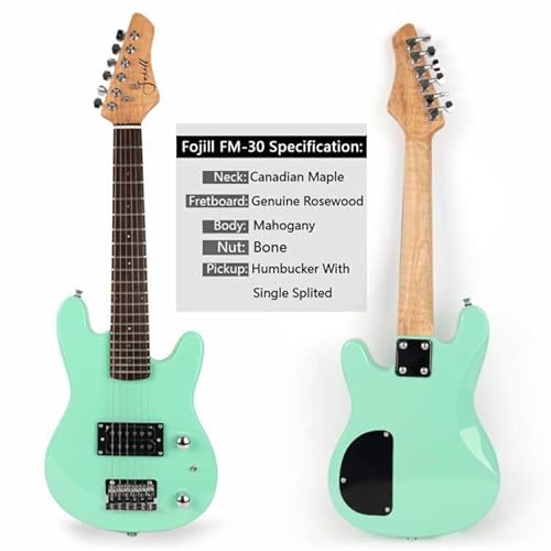 Fojill 30 Inch Kid Children Junior Electric Guitar Beginner Kit Combo Bundle Mini Set Starter Package For Teens Youth With Amplifier, 600D Bag, Tuner, Capo,Picks, Cable, Strap, Extra Strings #TOP1