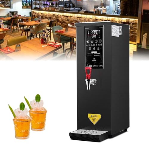 60L/H Commercial Hot Water Boiler - Stainless Steel Autofill Tea &amp; Coffee Maker, Digital Control, Auto Temperature, Non-Drip Tap, Catering Hot Tea Urn (White)