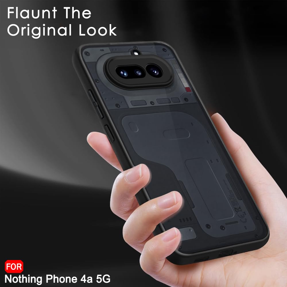 TheGiftKart Hybrid Shockproof Back Cover Case for Nothing Phone 4a 5G | Hard Back Cover Case for Nothing Phone 4a 5G (PC & TPU, Translucent Smoke Matte Back, Black Sides) — Amazon image 6