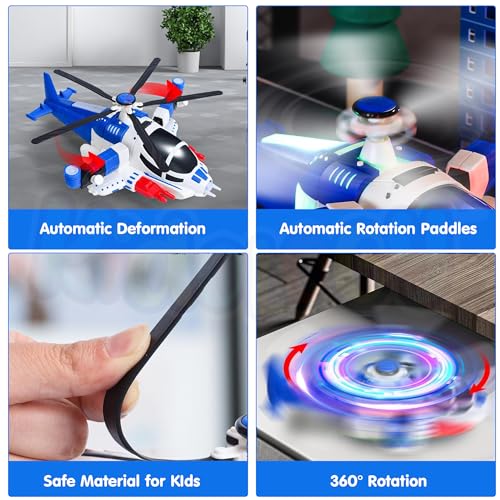 Image of Kidology Helicopter Toy with Lights and Sound for Kids Age 2+ Years, 360Freedom and Automatic Operated Toys | Sensory Toys for Toddlers | Ideal for Gifting | Blue