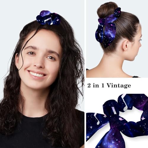 Image of Women's Working Caps Bouffant Surgical Cap with Bow Scrunchies Little Daisy Art Paint Ponytail Holder Tie Back Scrub Hat