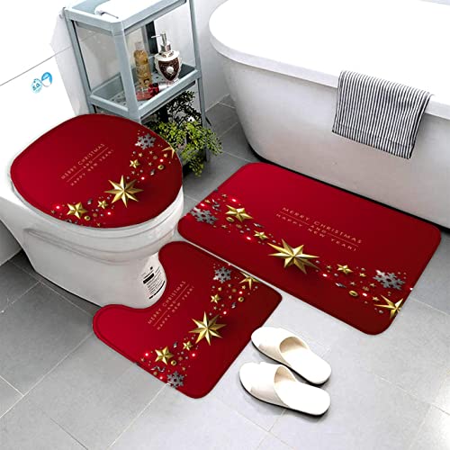 Badematten Set 3D 40x60 Weihnachten absorbierend 3-teiliges Badezimmerteppich-Set maschinenwaschbare weich badteppich… – Bild 5
