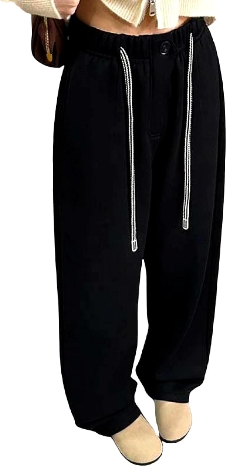 Women's Thermal Long Pants High Waist Relaxed with Soft Brushed Interior for Cold Weather Trousers