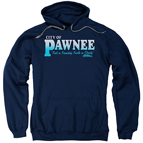 Parks and Recreation Comedy NBC TV Series Pawnee Adult Pull-Over Hoodie Blue image 2