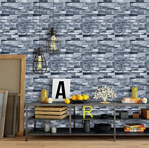 myforHD Selbstklebend Tapete Wandpapier Ziegel Selbstklebende Wandaufkleber 44cmX300cm Vintage Backstein Stein tapeten Wasserdicht für Küche Schlafzimmer Wohnzimmer Wand