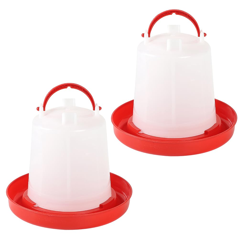 鳥用給水器 赤/白 大容量6L 鶏　5個セット Amazon | AllBright ニワトリ用自動給水器 ニワトリ 鶏 自動給水器